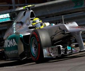 Puzle Nico Rosberg - Mercedes GP - GP Monako 2012 (2 o Clasificado)
