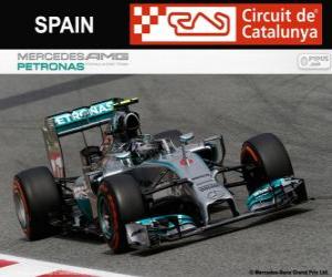 Puzle Nico Rosberg - Mercedes - Grand Prix Španělska 2014, svírající klasifikované