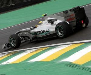 Puzle Nico Rosberg - Mercedes - Interlagos 2010