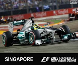 Puzle Nico Rosberg - Mercedes - Singapur, 2013