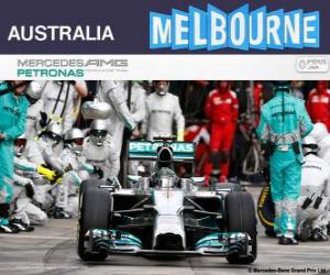 Puzle Nico Rosberg slaví vítězství v Grand Prix Austrálie 2014