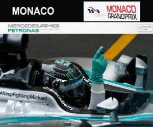 Puzle Nico Rosberg slaví vítězství v Grand Prix Monaka 2014