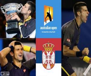 Puzle Novak Djokovič otevřené mistr Austrálie 2013