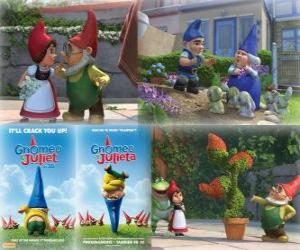 Puzle Několik obrázků z Gnomeo a Julie