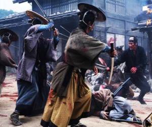 Puzle Několik samuraj bojovat
