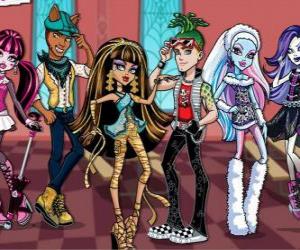 Puzle Několik znaků v Monster High