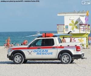 Puzle Ocean záchranné auto od Miami Beach