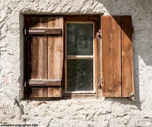 Puzle Okna s okenicemi, dřeva