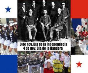 Puzle Panama je národní svátky. 3. listopadu Den nezávislosti. 4.listopadu vlajka den