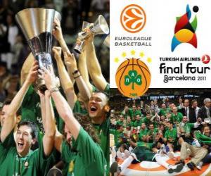 Puzle Panathinaikos, PAO, vítěz v roce 2011 Euroligy Basketbal