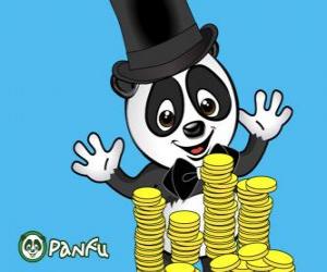 Puzle Panda velmi rádi sledujete mnoho mincí Panfu