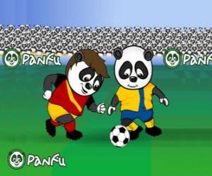 Puzle Panfu pandy hrát fotbal
