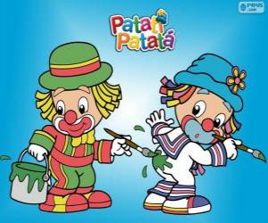 Puzle Patati Patatá klauni, dva malíři