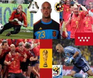 Puzle Pepe Reina (pokorný reproduktor) španělského týmu brankáře nebo brankáře