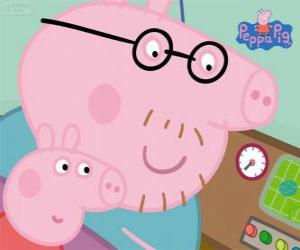 Puzle Peppa Pig a její otec