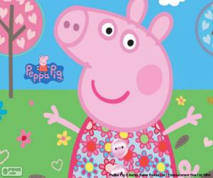 Puzle Peppa Pig květinové šaty