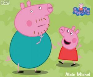 Puzle Peppa Pig s otcem