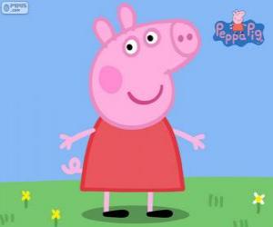 Puzle Peppa Pig s červené šaty