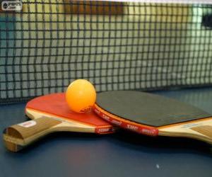 Puzle Ping-pong,stolní tenis rakety a míče