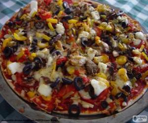 Puzle Pizza s olivami a paprika