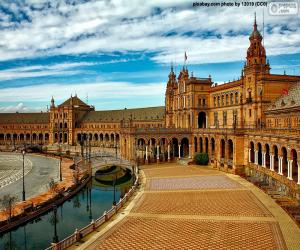 Puzle Plaza Španělska, Sevilla, Španělsko