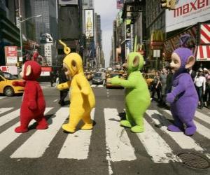 Puzle Po, Laa-Laa a Dipsy Tinky-Winky křížení ulice