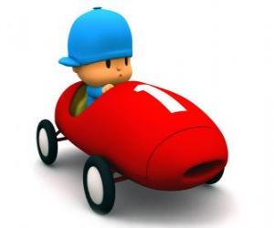 Puzle Pocoyo jízdy závodní auto