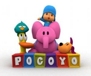 Puzle Pocoyo nejlepší přátelé jsou Pato, Elly, Loula a Sleepy Bird