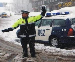 Puzle Policista nebo strážník zastavení provozu