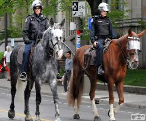 Puzle Policisté na koních
