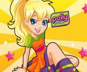 Puzle Polly sedí na podlaze, hlavní protagonista Polly Pocket
