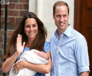 Puzle Princ William a Kate a jejich syn