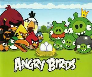 Puzle Ptáci, vejce a zelená prasata v Angry Birds