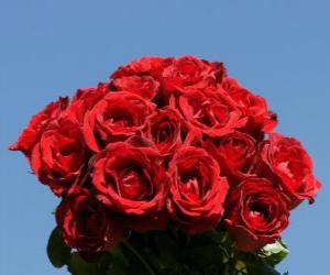 Puzle Pěkné kytice růží pro maminku