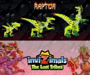 Puzle Raptor, nejnovější vývoj. Invizimals The Lost Tribes. Nebezpečné lovec, který je rychlý, inteligentní, agresivní