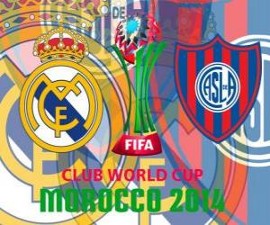 Puzle Real Madrid vs San Lorenzo. Konečné Mistrovství světa ve fotbale klubů 2014 Maroko