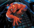 Spiderman šplhání budova s jeho supervelmoci přistoupily téměř všechny povrchy
