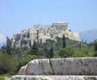 Pohled na chrámy řeckého města