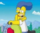 Homer a Marge Simpsonovi ve motocyklu
