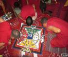 Vytváření mandaly mnichy