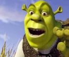 Tvář Shrek, zlobr šťastná a usmívá
