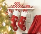 Ponožky vánoční krb