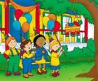 Caillou snaží prolomit Pinata na večírku s přáteli