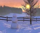Sněhulák v krajině
