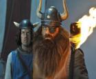 Halvar, Vicky je otec a vůdce Vikingů v obci Desky s jeho ok
