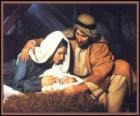 Svatá rodina - Josefa, Marie a malého Ježíška v jesličkách