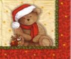Medvídek se šálou a klobouk Santa Clause