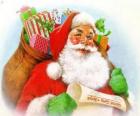 Santa Claus s pytlem dárků a vánočních připraveni dostát