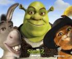 Shrek, zlobr se svými přáteli Osel a Kocour v botách
