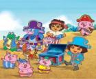 Dora se svými přáteli hraje na piráty